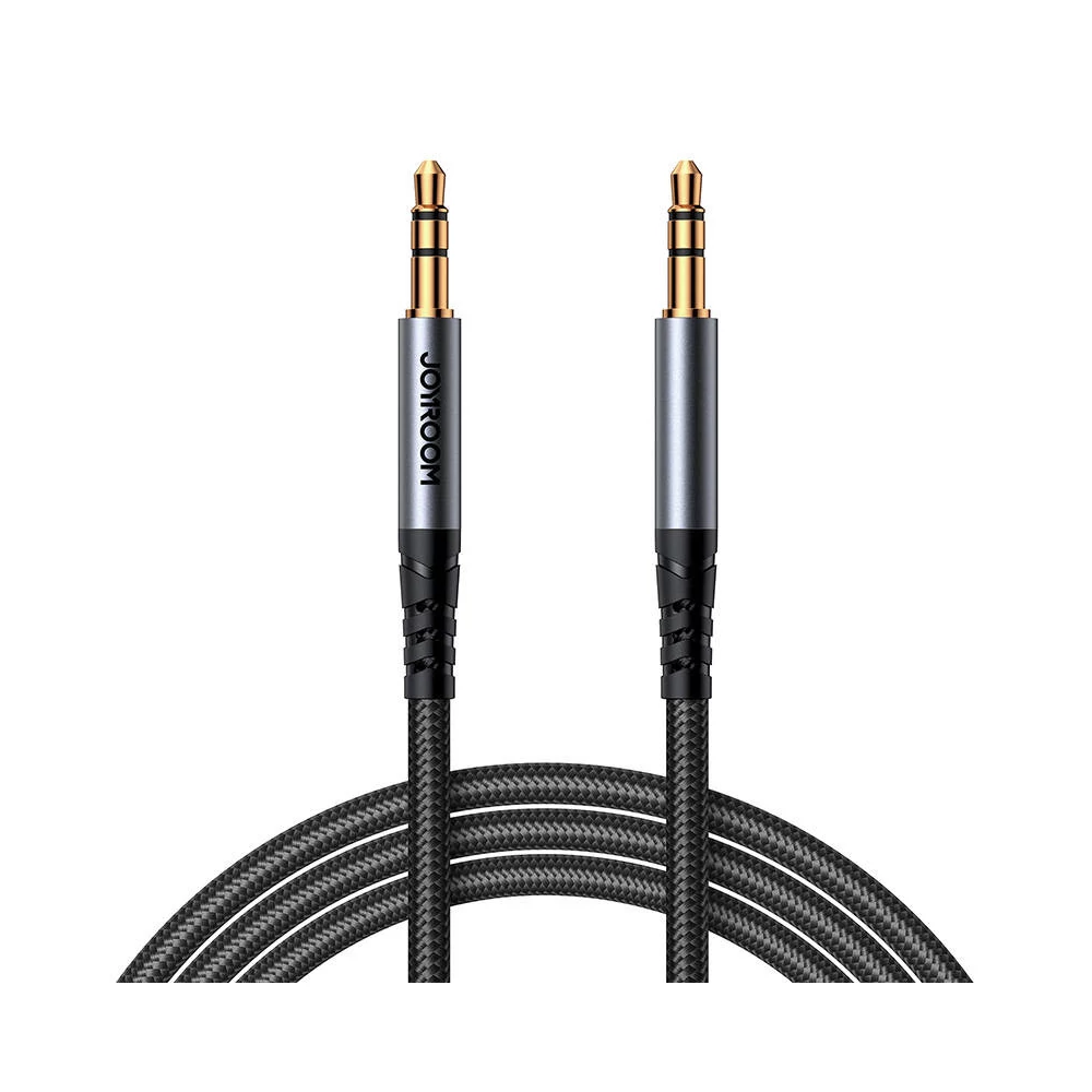 Joyroom SY-A08 AUX cable 3.5mm mini jack to 3.5mm mini jack, braided, 1.2m (black)