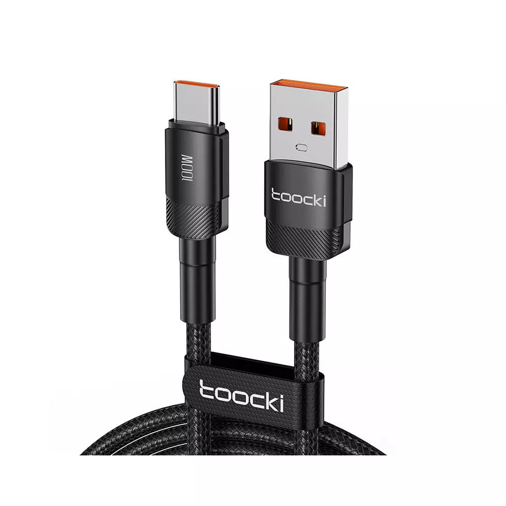 Cable USB-A to USB-C Toocki TXCT-HY01, 1m, FC 100W (black)