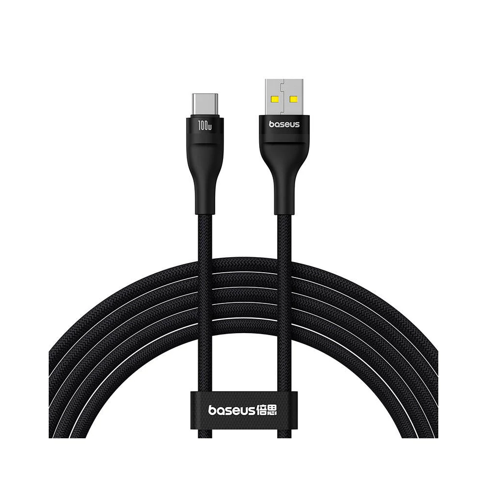 Töltőkábel Baseus Flash 2 USB-ről USB-C 100W-ra, 2m (fekete)
