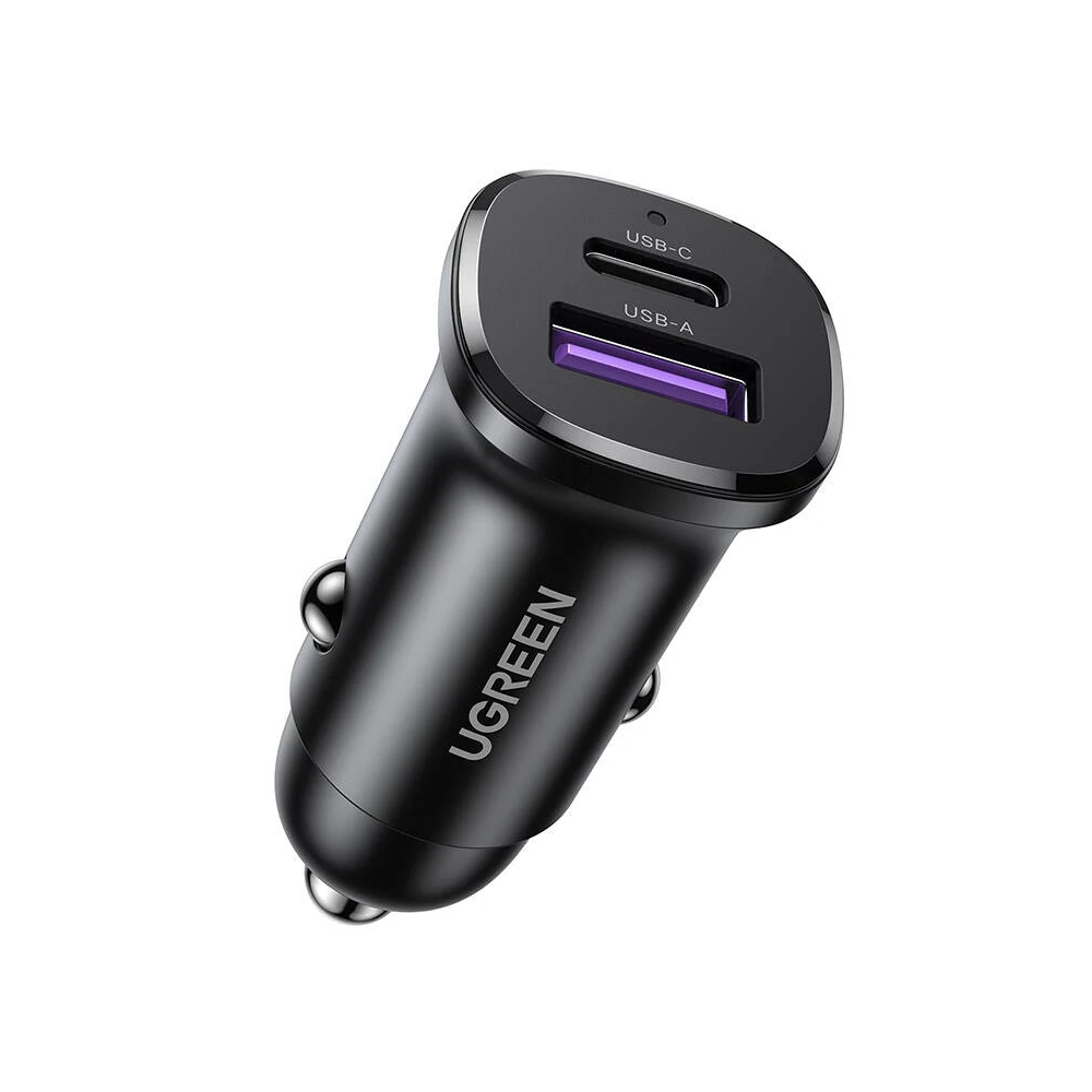 UGREEN EC305 USB-C + USB autós töltő, 30W (fekete)