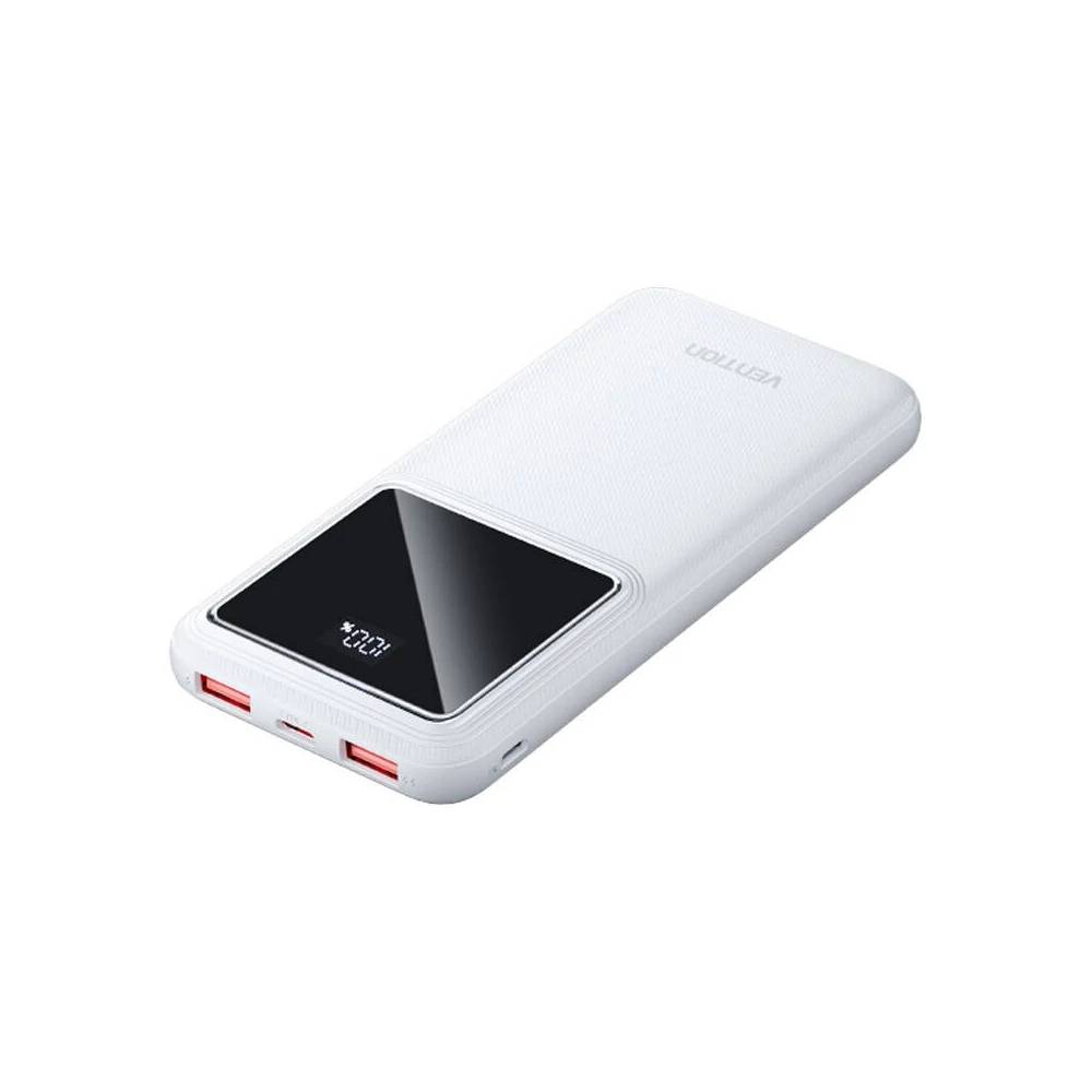 Powerbank, Vention, FHKW0,10000mAh, Micro-USB, USB-C, 2xUSB-A, 22.5W (white)