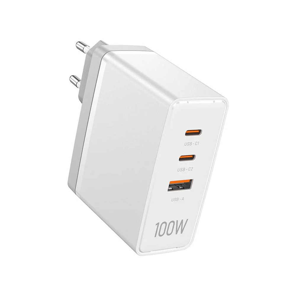 Fali töltő, Vention, FEGW0-EU, 2xUSB-C, USB- A, 100W/100W/30W, GaN (fehér)