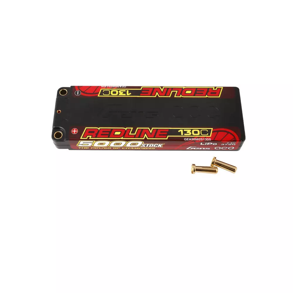 Gens ace Redline Series 5000mAh 7.4V 130C 2S1P HardCase 56# HV Lipo Battery