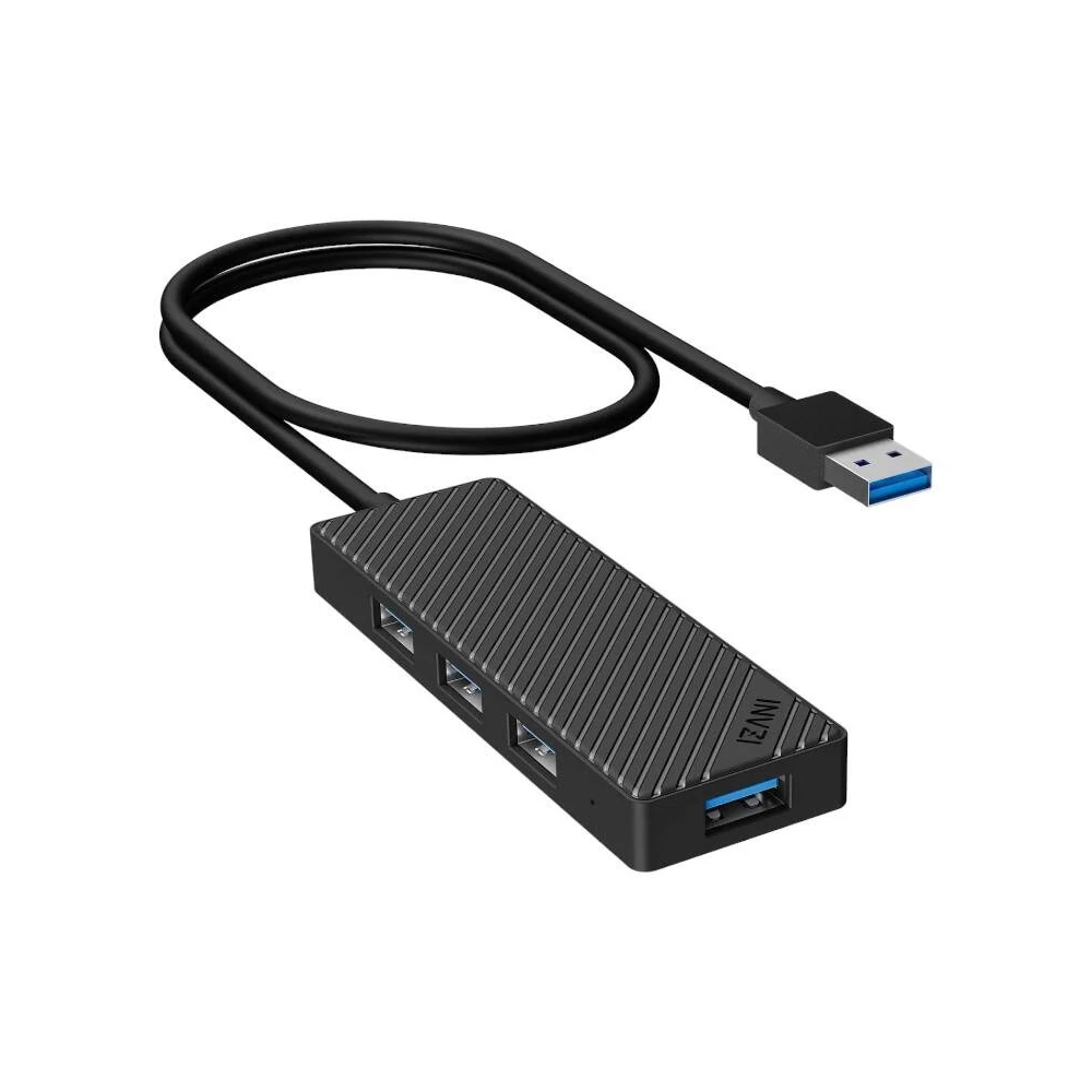 Adapter Hub 4 in 1, INVZI, MH04, 4x USB 3.0 (black)