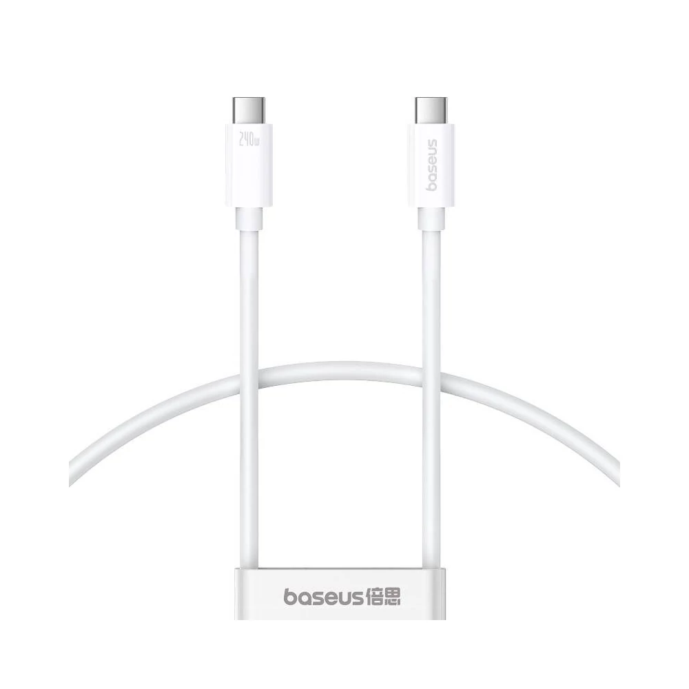 gyors töltőkábel Baseus Superior 2 USB-C USB-C 240W, 1,8m (fehér)