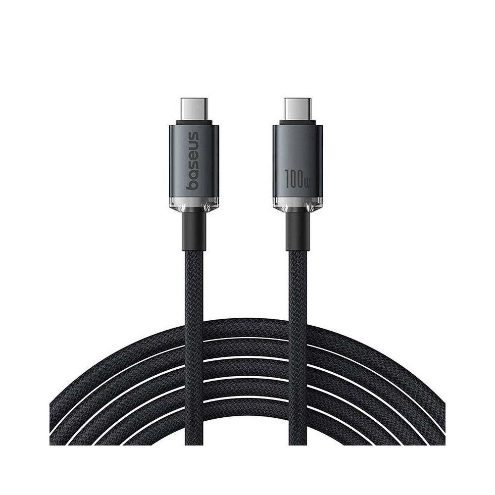 Fast Charging Cable Baseus Crystal Shine USB-C to USB-C 100W, 1,5m, 20Gb (black)