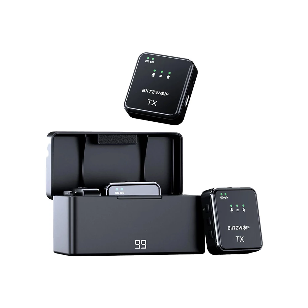 BlitzWolf BW-SX63 vezeték nélküli mikrofon, 1000mAh (fekete)