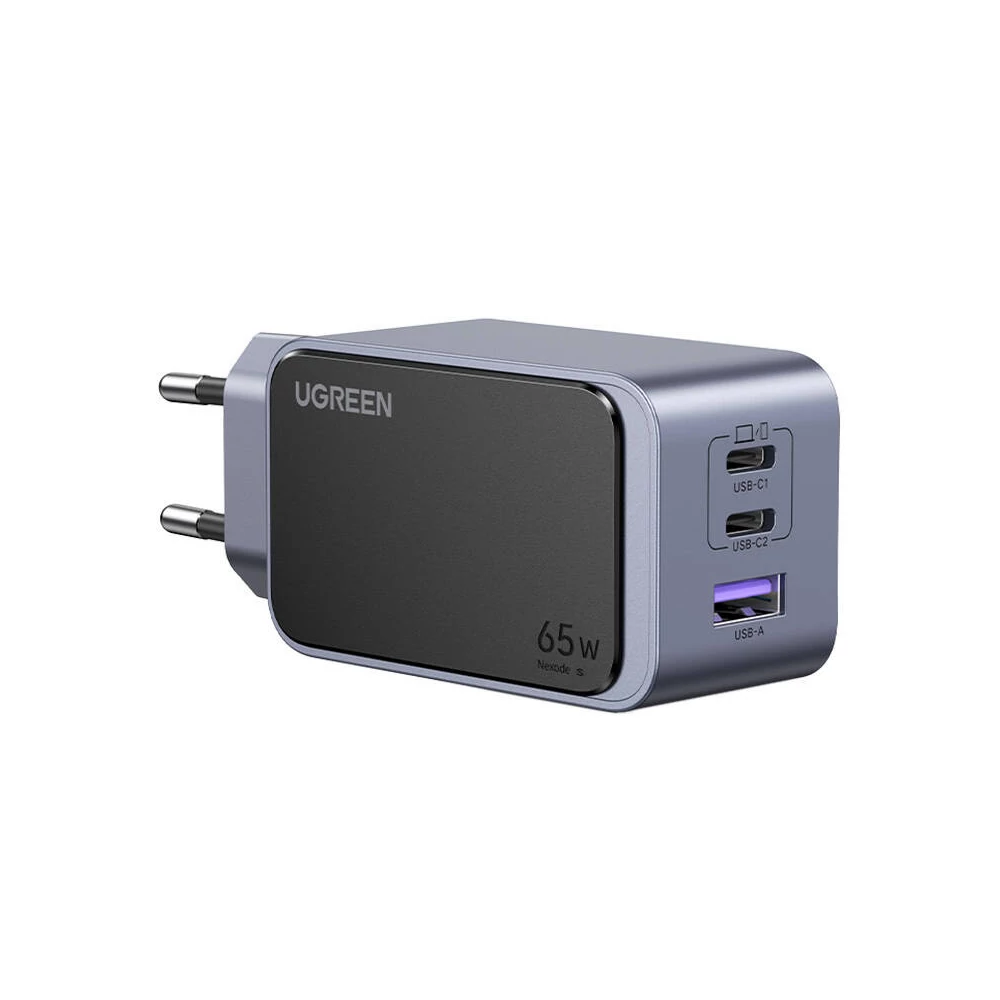 UGREEN Nexode Air fali töltő, 65W, USB + 2x USB-C (szürke)