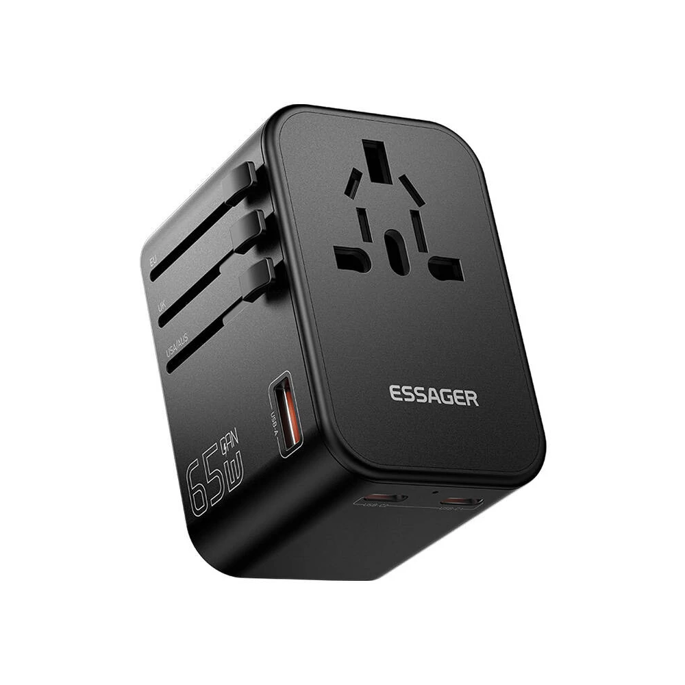 Essager ECT65-LT01-Z utazós fali töltő, 65W (fekete)
