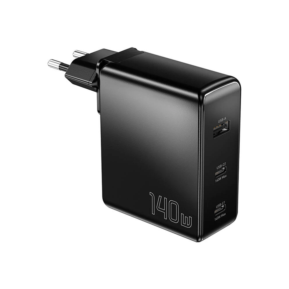 Essager ECT2CA-MQB01-Z 2xUSB-C, USB-A, 140W hálózati töltő (fekete)