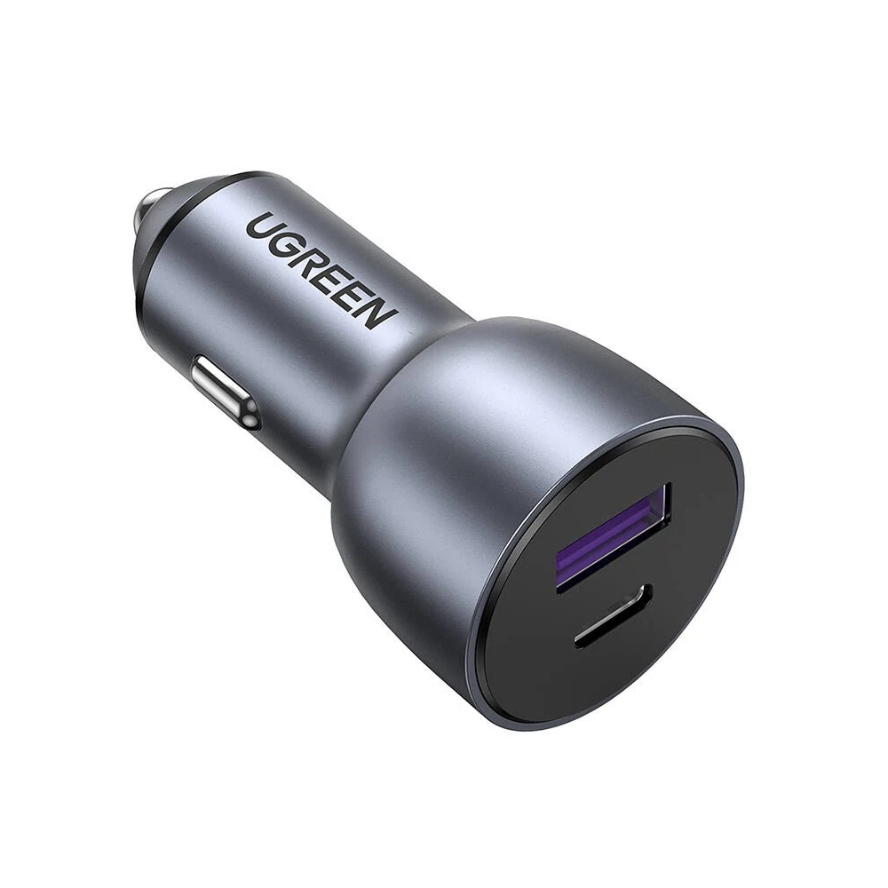 UGREEN CD213 autós töltő, USB + USB-C, 36W (szürke)