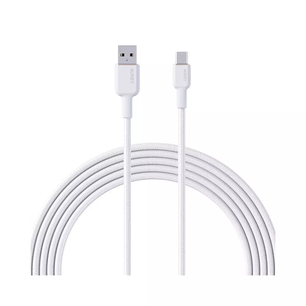 USB-A to USB-C Cable Aukey CB-NAC2, 60W, 1.8m (white)