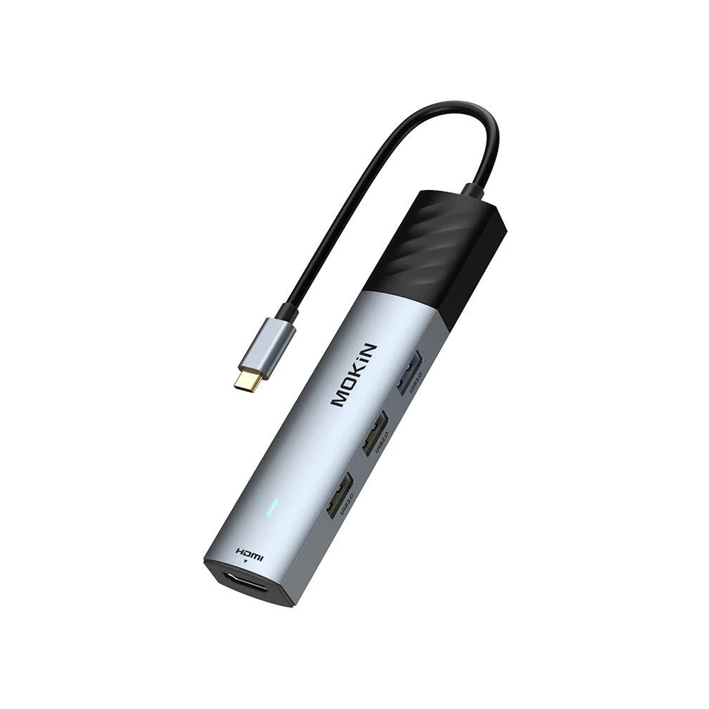 HUB 5in1 MOKiN USB-C PD 3.0 100W (silver)