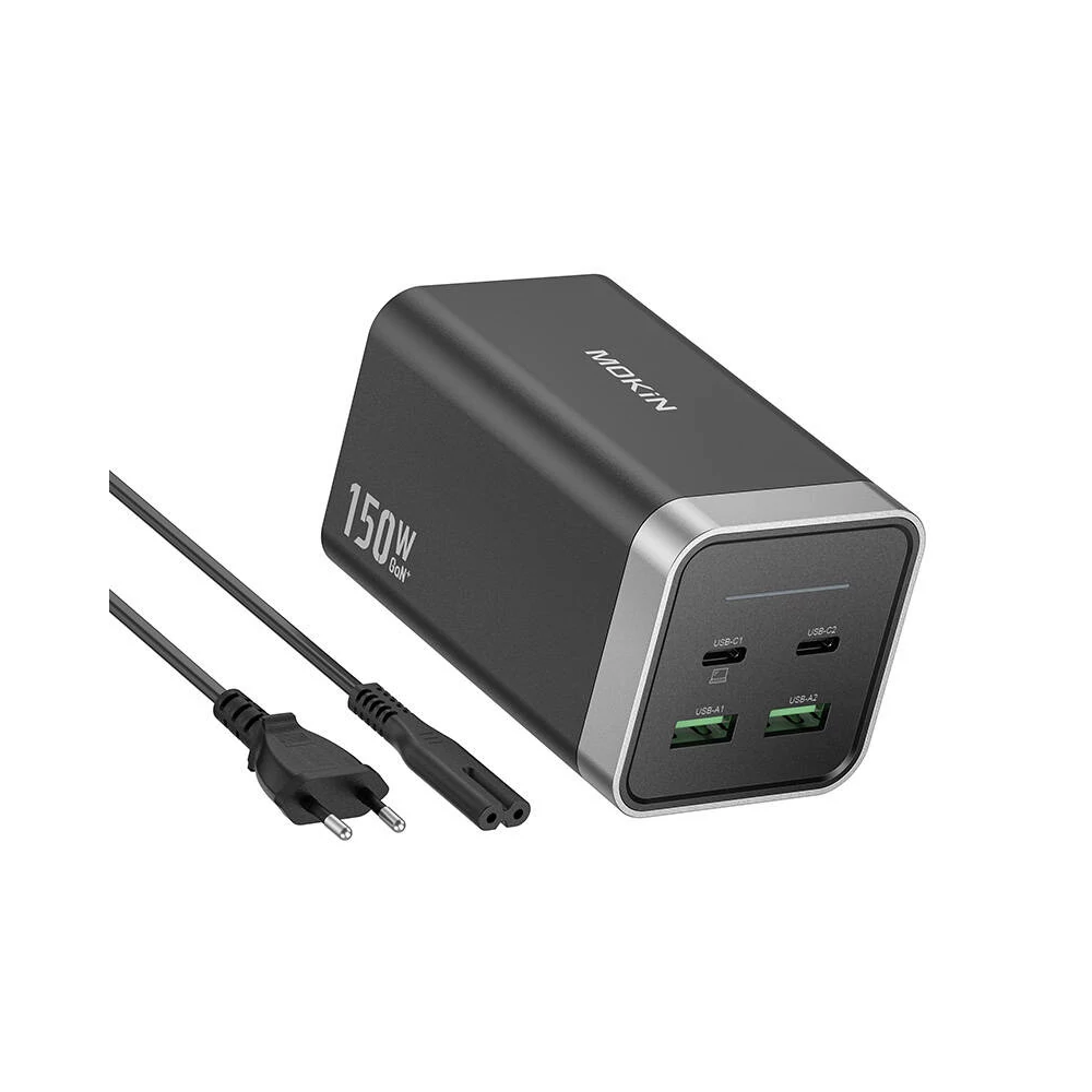 Töltő MOKiN PD150W 2xUSB-C 2xUSB-A (fekete)