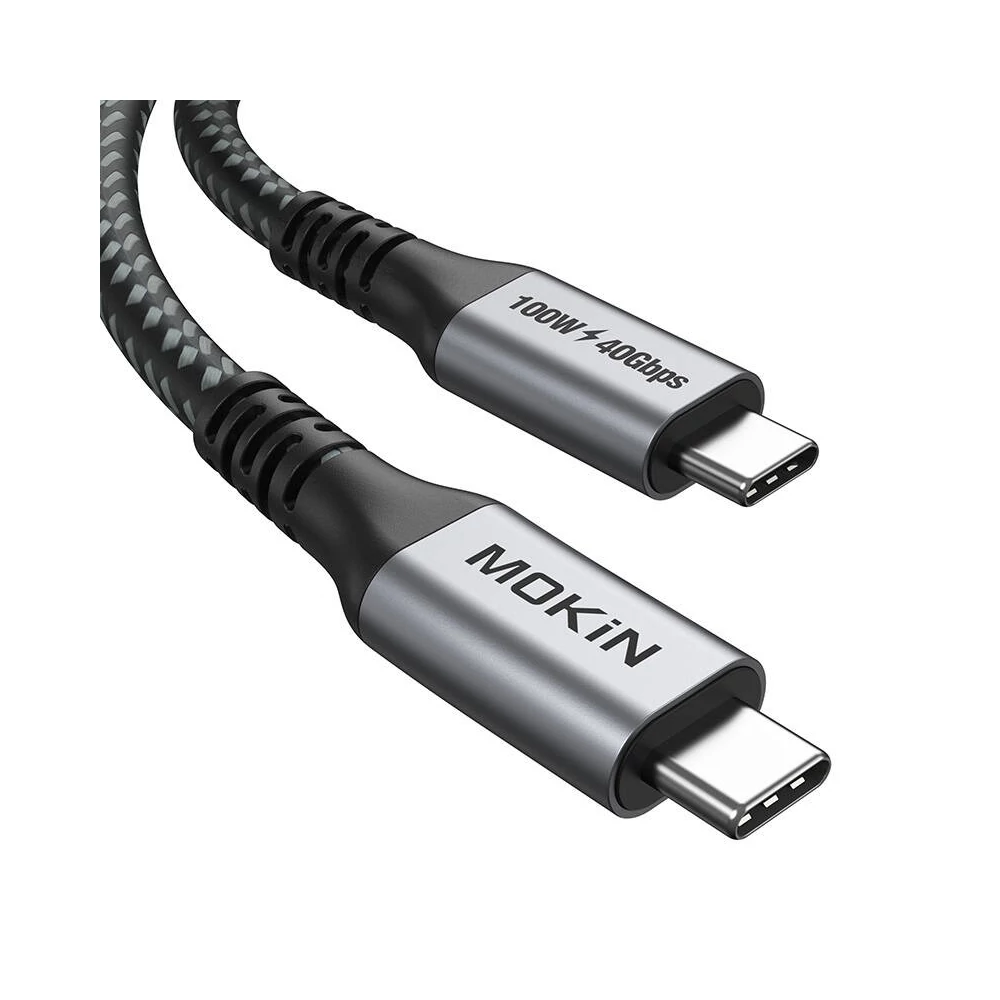 Cable USB-C MOKiN 1.2m 100W PD USB4 40Gbps (black)