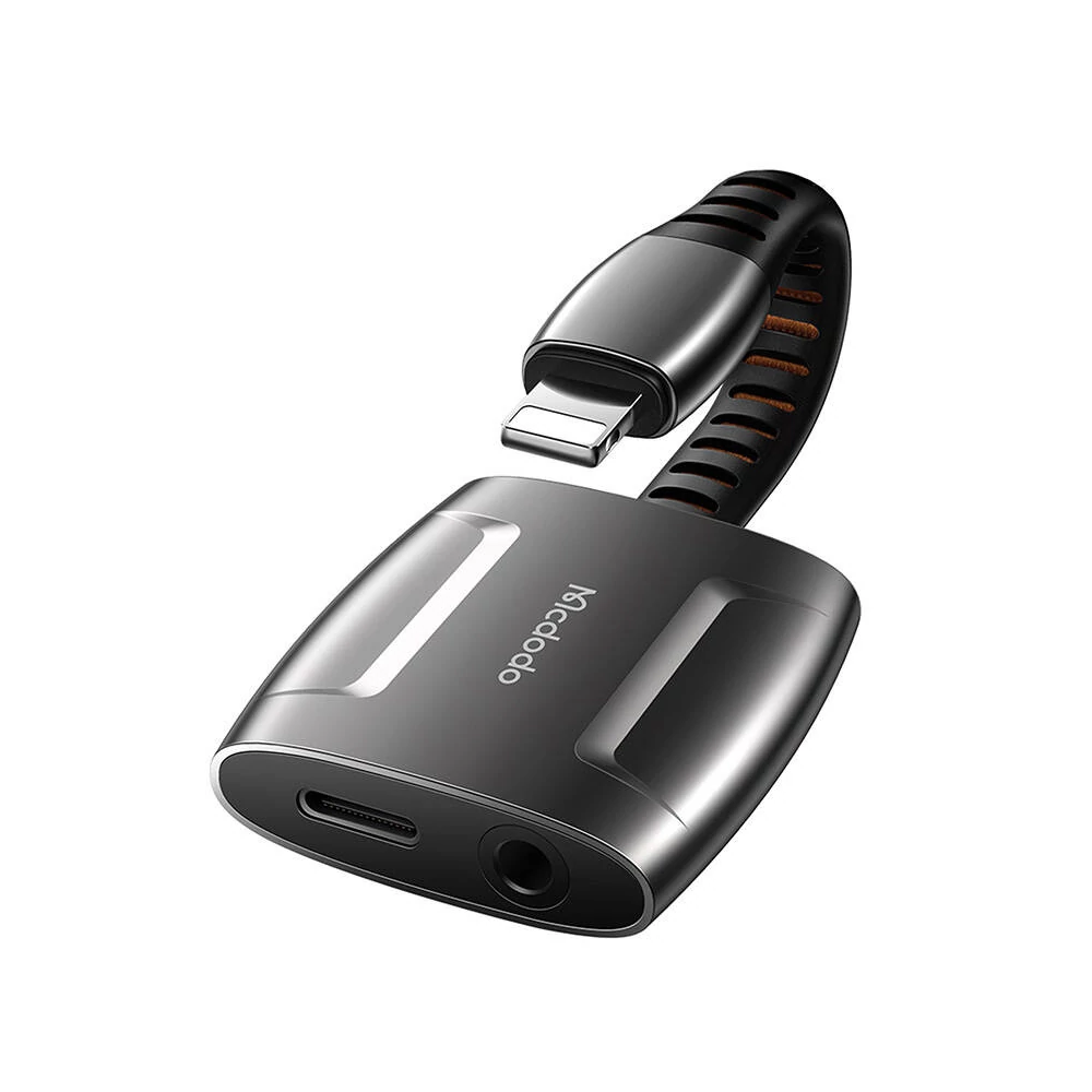 Lightning Lightning + AUX 3,5 mm-es mini jack adapter, Mcdodo CA-6340 (fekete)