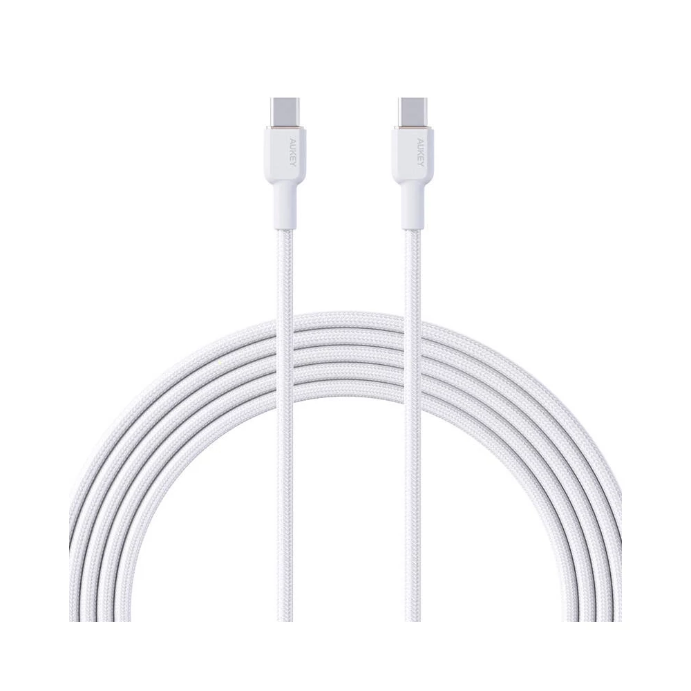 Aukey CB-NCC2 USB-C-USB-C kábel, 60W, 1,8m (fehér)