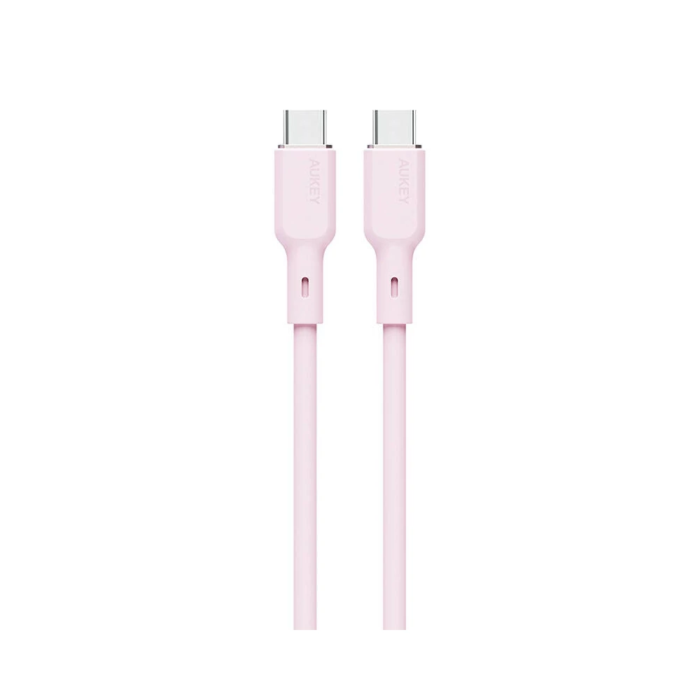 Aukey CB-SCC102 USB-C-USB-C kábel, 100W, 1,8m (rózsaszín)