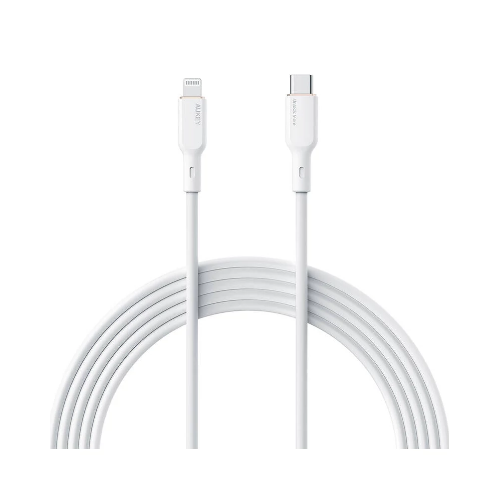 Aukey CB-SCL1 USB-C-Lightning kábel, 27W, 1m (fehér)