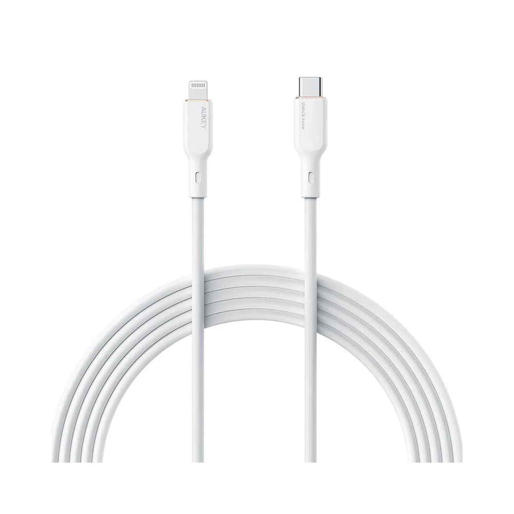 USB-C to Lightning Cable Aukey CB-SCL1, 27W, 1m (white)