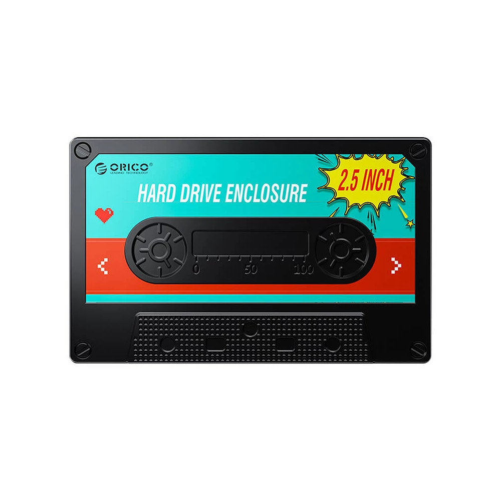 Orico 2580 HDD/SSD 2.5" drive enclosure, 5Gbps, USB-A to USB Micro-B (black)