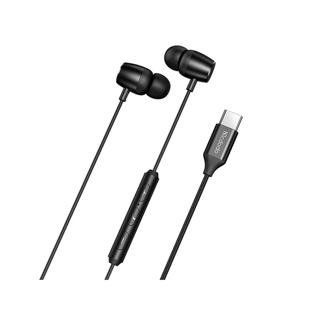 Mcdodo HP-1050 in-ear, wired headphones, USB-C (black)