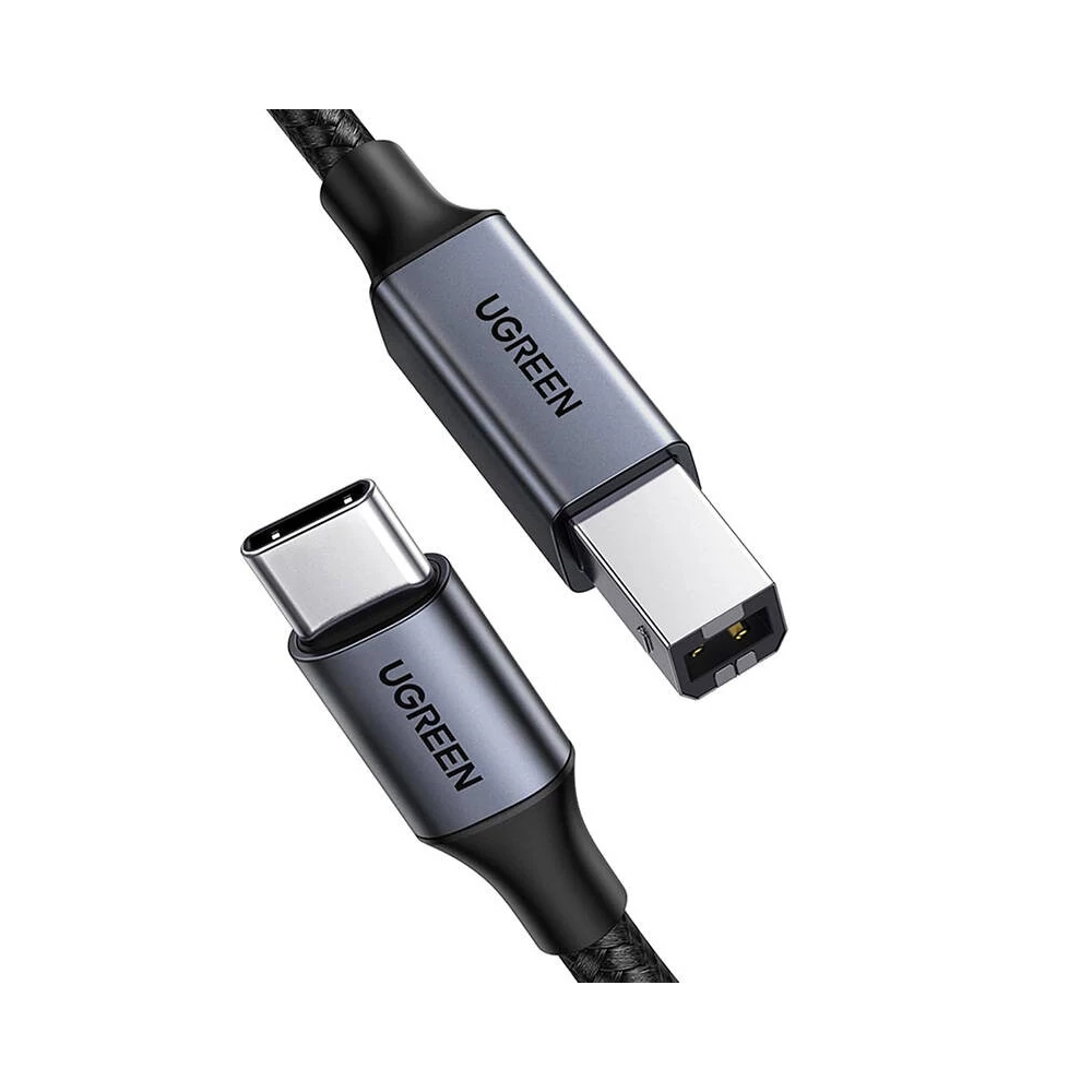 UGREEN US370 USB-C-USB-B 2.0 kábel nyomtatóhoz, 2m (fekete)