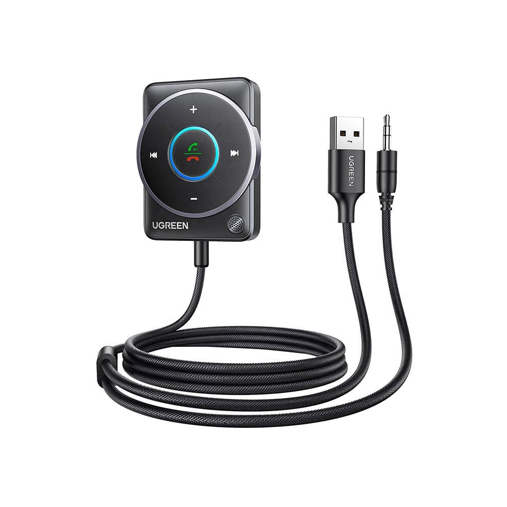 UGREEN CM723 Bluetooth 5.4 adapter, USB + 3,5 mm-es mini jack, beépített mikrofon (fekete)