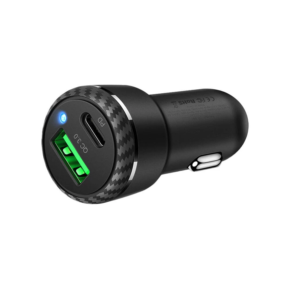Mcdodo CC-5970 autós töltő, USB + USB-C 38W (fekete)