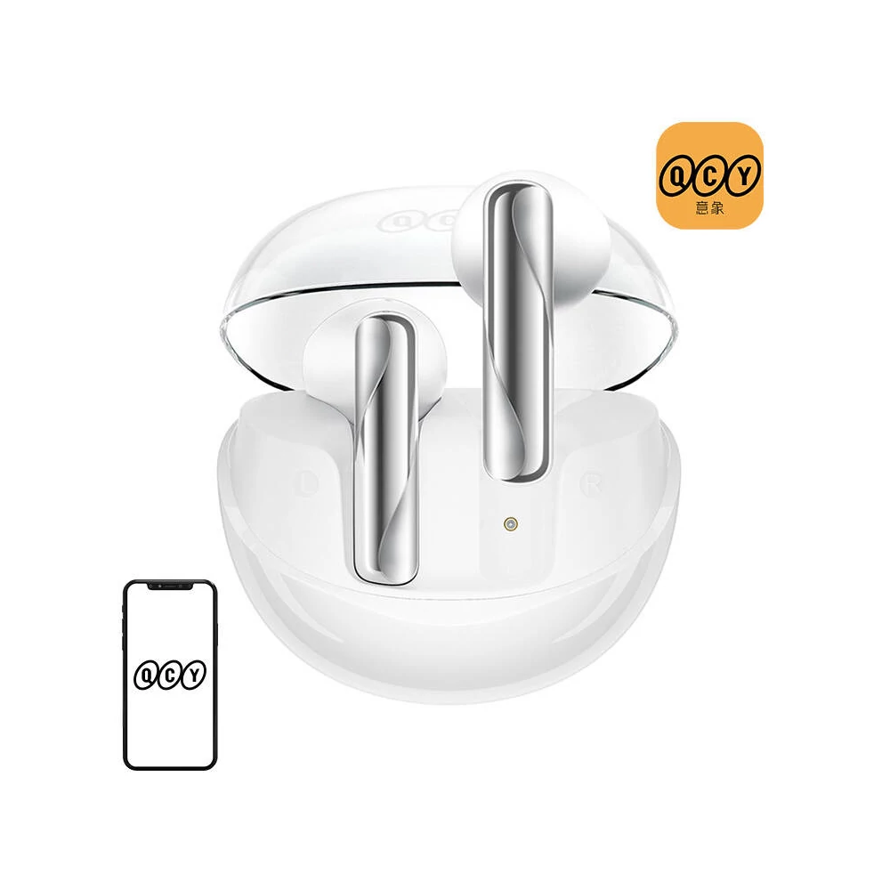 TWS QCY AilyBuds Clear T32 fejhallgató (fehér)