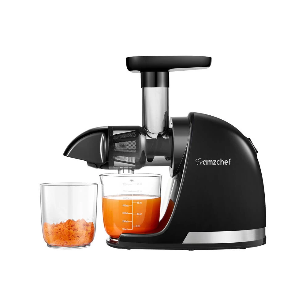 AMZCHEF 1501-BK-SM lassan működő gyümölcscentrifuga (fekete)
