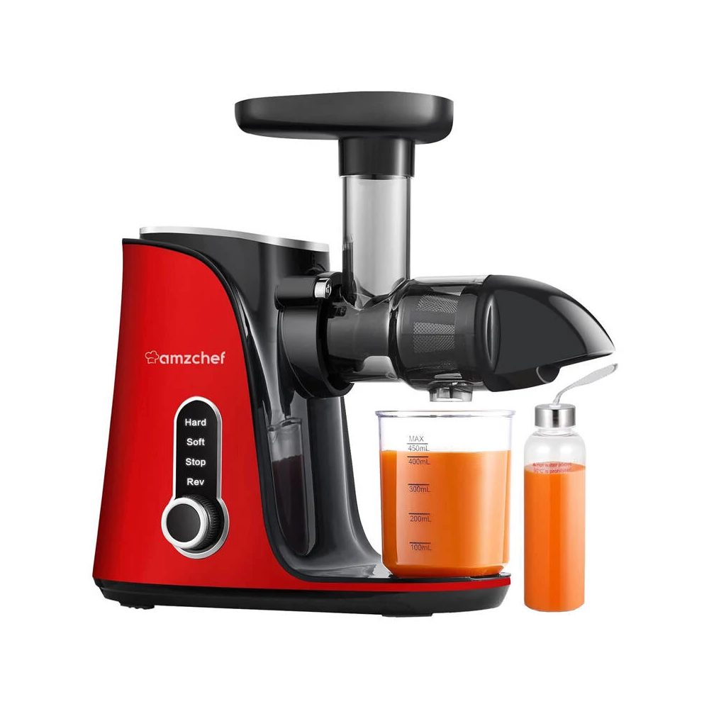 AMZCHEF GM3001-RD lassú sebességű gyümölcscentrifuga (piros)