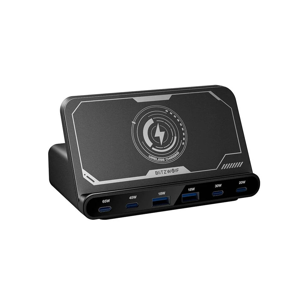 BlitzWolf BW-S27 asztali töltő, 2xUSB-A, 4xUSB-C (fekete)