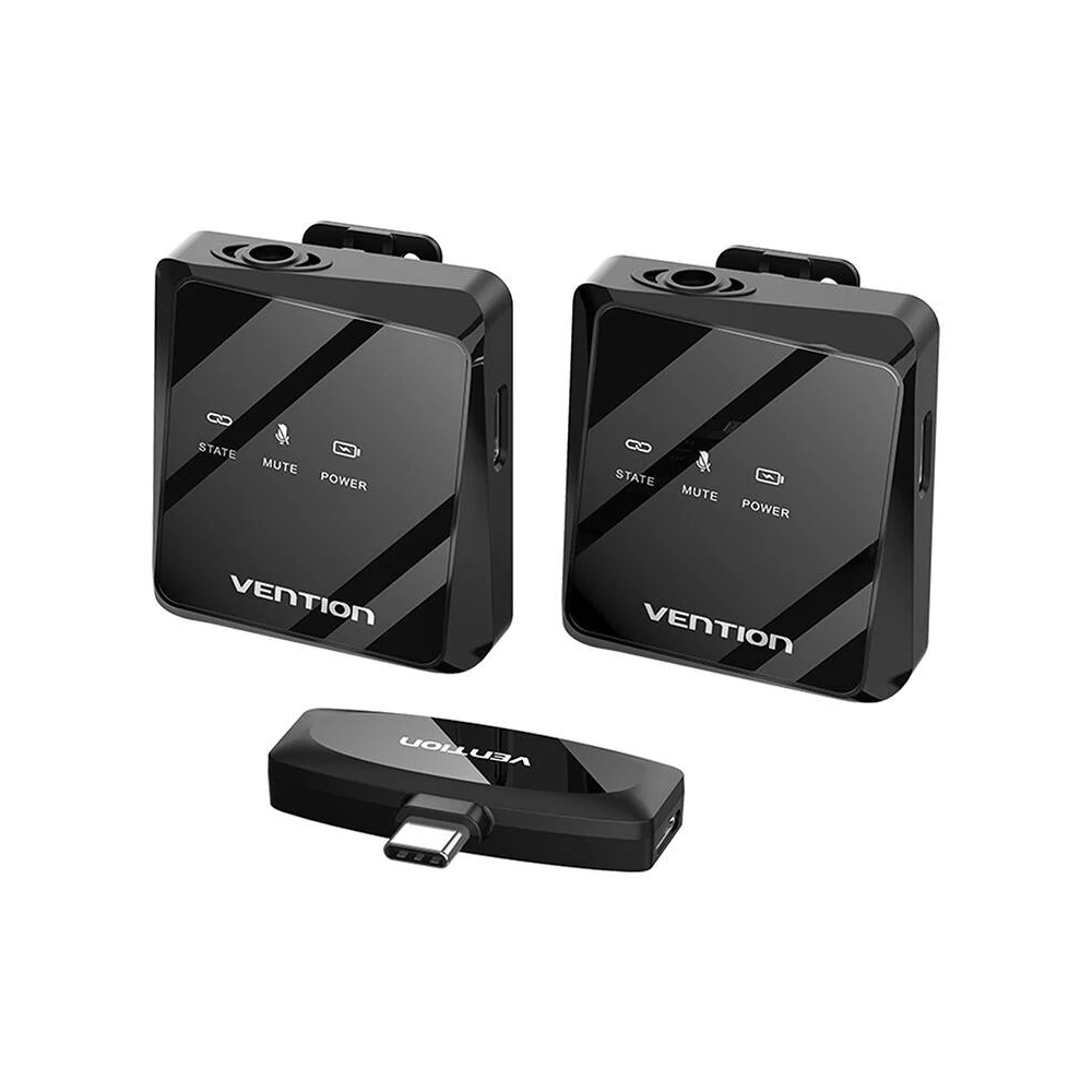 Wireless microphone x2 Vention NCBB0 USB-C (black)