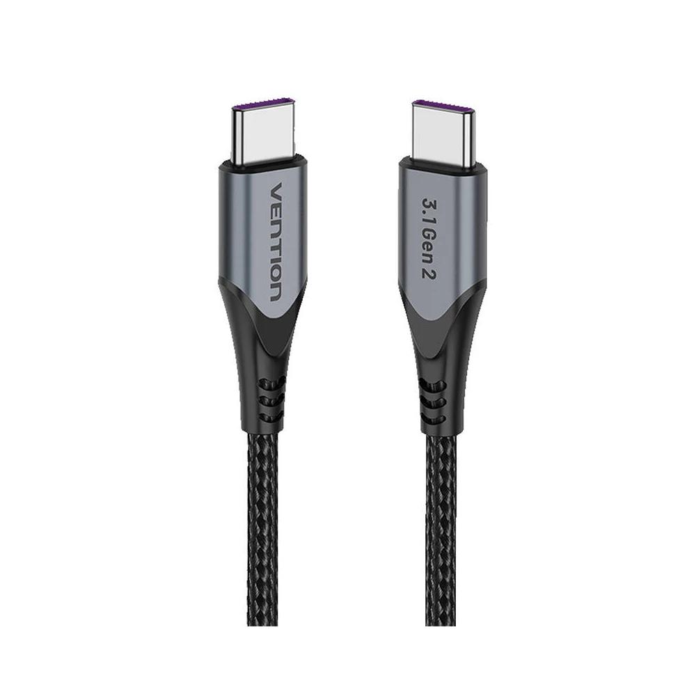 USB-C-USB-C 100W Vention TAHHD 5A 0,5m USB 3.1 Gen2 4K kábel (szürke)