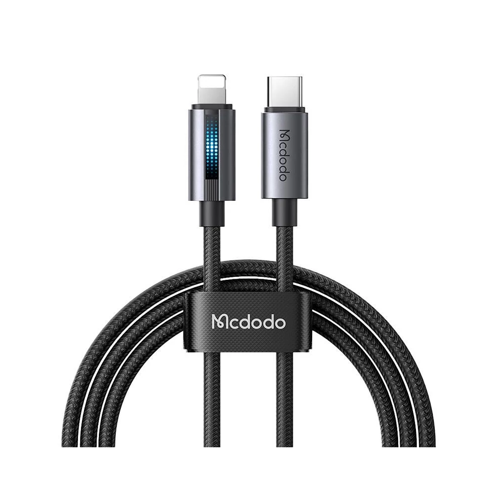 Mcdodo CA-5710 USB-C to Lightning cable with 36W flashing light 1.2m (black)