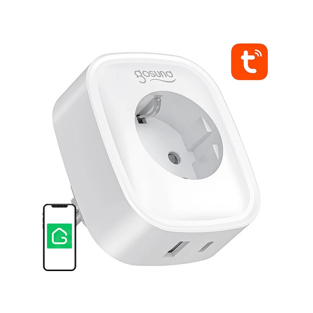 Gosund SP6 WiFi/Bluetooth okos konnektor, 16A, USB-C, 20W, Tuya