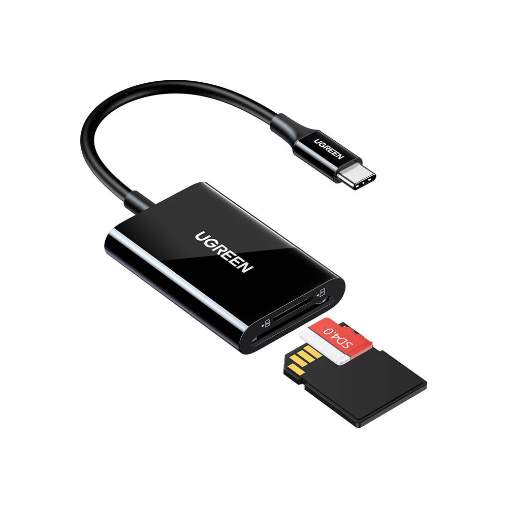 UGREEN CM265 2 az 1-ben USB-C kártyaolvasó (fekete)