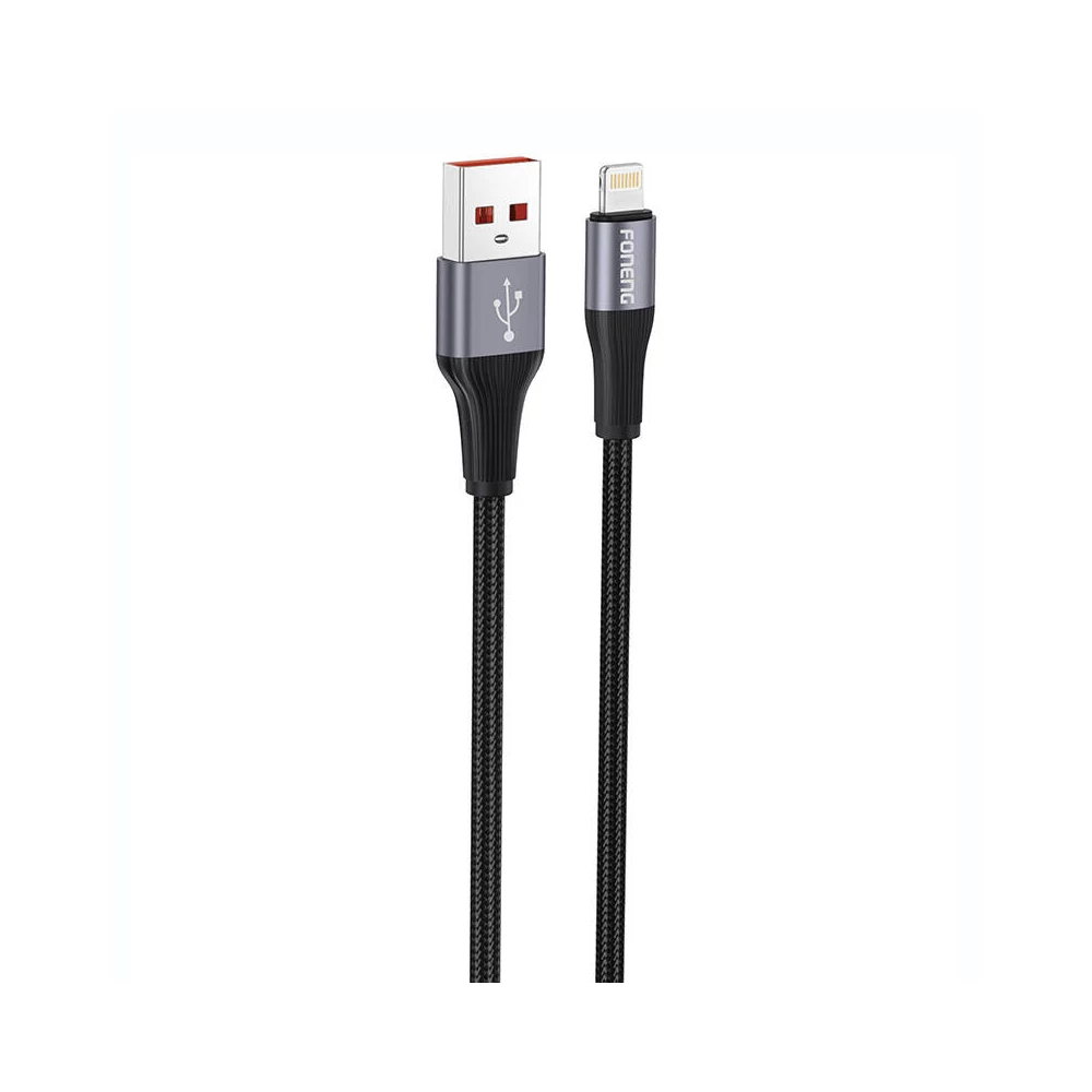 Foneng X112 USB-A-Lightning kábel, 2.4A, 1m (fekete)