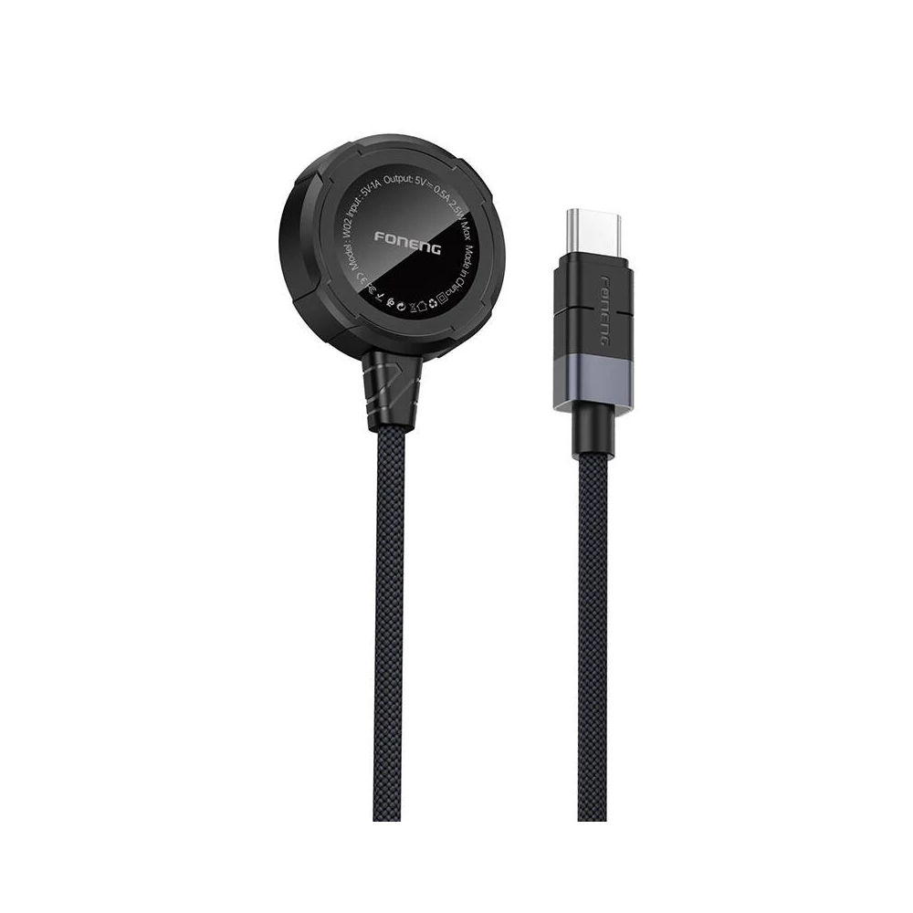 Foneng W02 vezeték nélküli töltő Apple Watch-hoz, 2.5W, 1m (fekete)