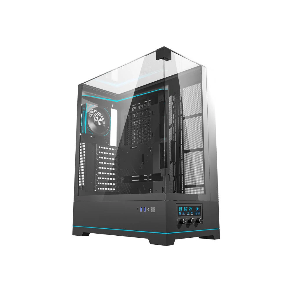 Darkflash DY450L PRO számítógépház + 1 ventilátor (fekete)