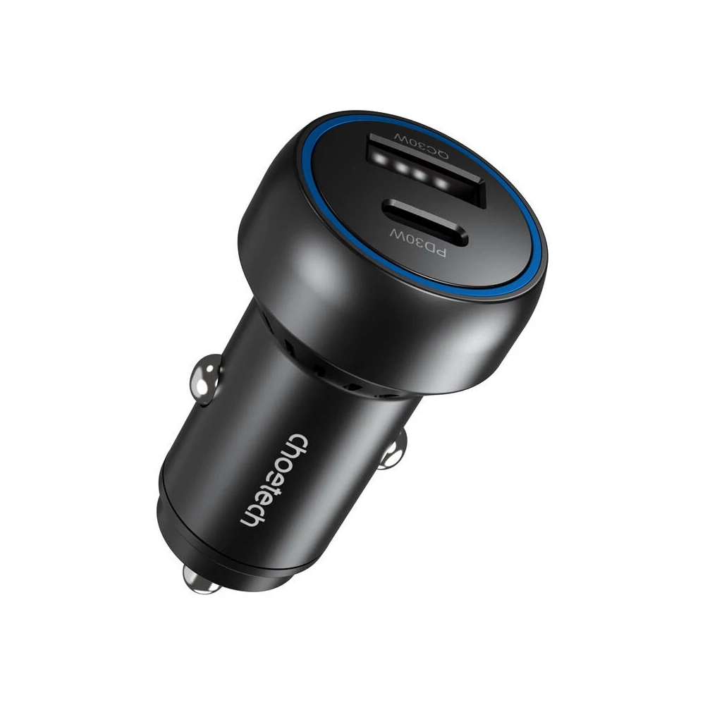 Choetech 60W 2xUSB-C+USB-A autós töltő (fekete)