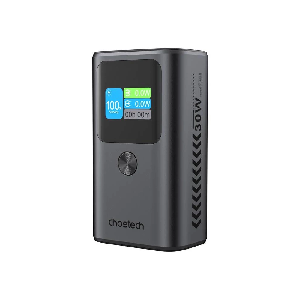 Choetech B701 powerbank, 10000mAh, PD 30W (szürke)