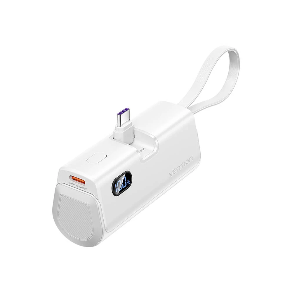Powerbank Vention LED kijelző 4800mAh 22.5W FHQW0 (fehér)