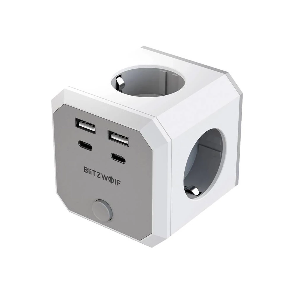 BlitzWolf BW-EC2 8 az 1-ben aljzat (4xAC / 2 x USB-A / 2 x USB-C)
