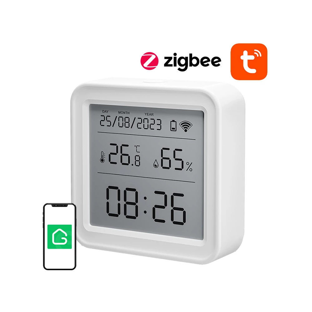 Zigbee Gosund ST17 LCD intelligens hőmérséklet és páratartalom érzékelő Tuya