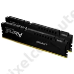 Kép 1/2 - 32GB 5600MHz DDR5 RAM Kingston Fury Beast Black CL38 (2x16GB) (KF556C40BBK2-32)