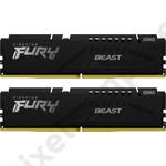 Kép 1/2 - 64GB 5200MHz DDR5 RAM Kingston Fury Beast Black CL36 (2x32GB) (KF552C36BBEK2-64)