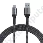 Kép 1/3 - USB-A to USB-C cable Lention 6A, 1m (black)