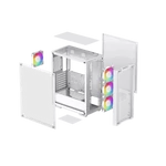 Kép 11/12 - DeepCool Számítógépház - CC560 MESH WH V2 (fekete, ablakos, 4x12cm A-RGB ventilátor, ATX, 2xUSB3.0, fehér)